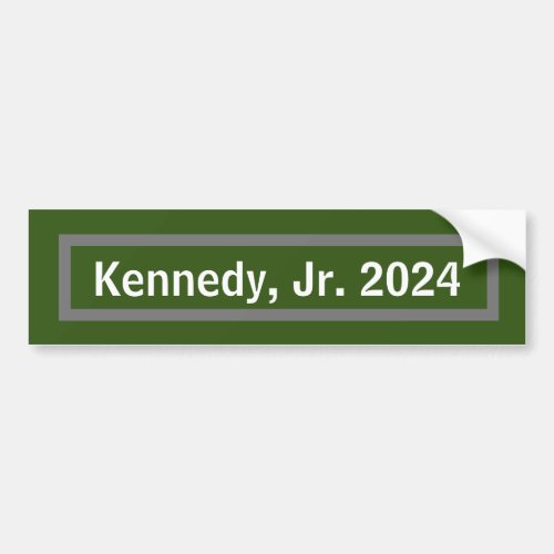 Kennedy Jr 2024 graygreenwhite  Bumper Sticker