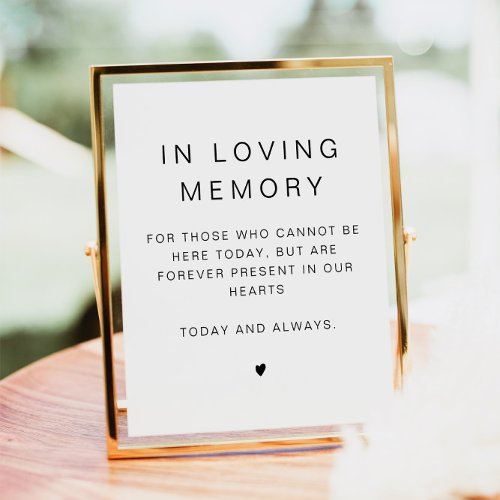 KENNEDY Minimalist In loving Memory Wedding Poster