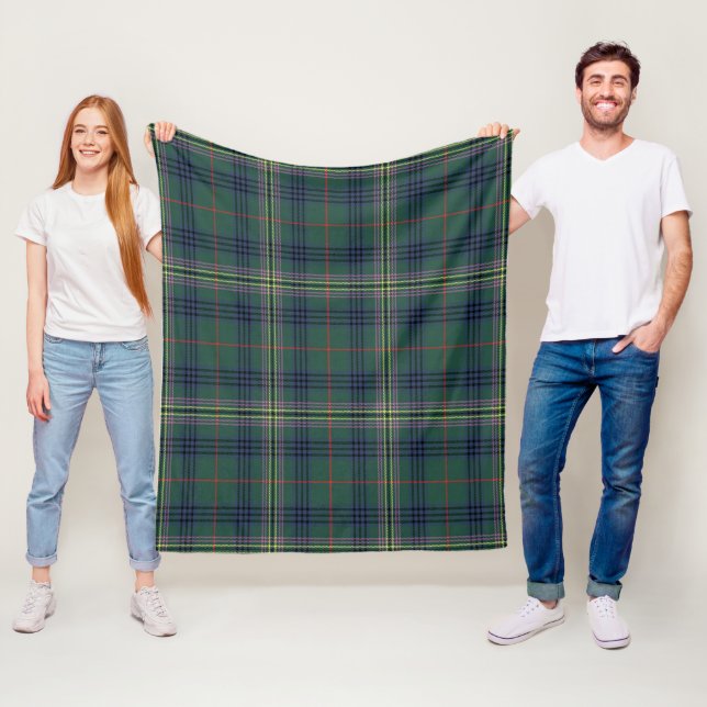 Kennedy Modern Plaid Fleece Blanket (In Situ)