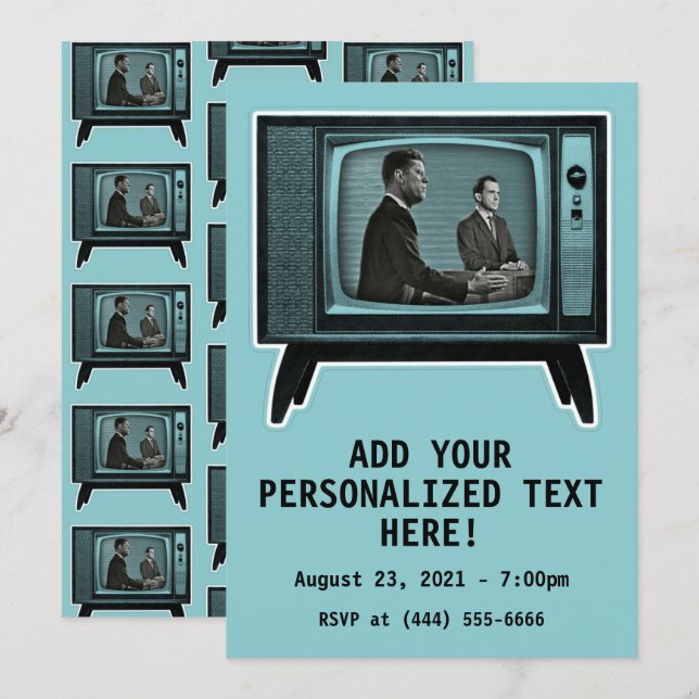 Kennedy Nixon 1960 TV Debate Invitation (Front/Back)