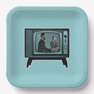 Kennedy Nixon 1960 TV Debate Paper Plates