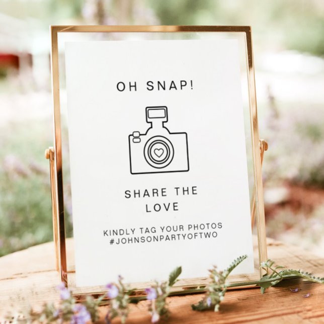 KENNEDY Oh Snap Photo Hashtag Wedding Sign (Creator Uploaded)