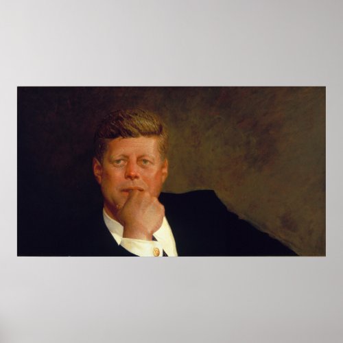 Kennedy Portrait in Bidens White House Poster