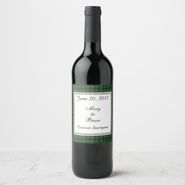 Kennedy Scottish Wedding Wine Label (Front)