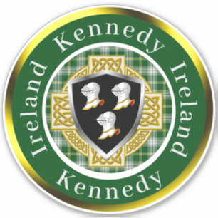 Kennedy Shield & Celtic Cross Personalized Sticker