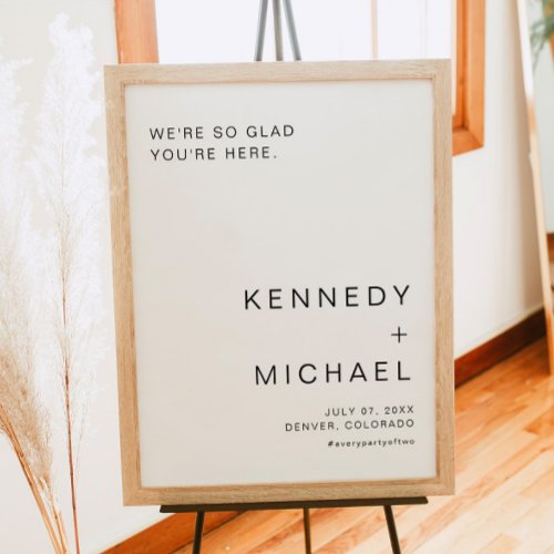 KENNEDY Simple Modern Minimalist Wedding Welcome Poster