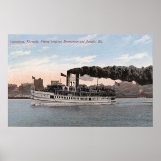 Kennedy Steamboat Leaving for Bremerton Poster