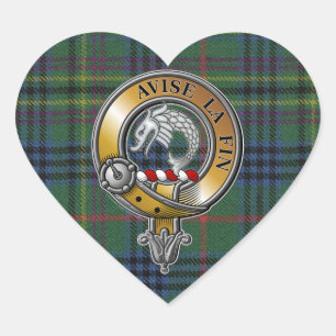 Kennedy Tartan & Badge Heart Sticker