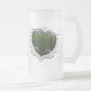 Kennedy Tartan Heart Frosted Glass Beer Mug