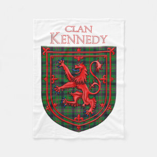 Kennedy Tartan Scottish Plaid Lion Rampant Fleece Blanket