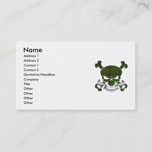 Kennedy Tartan Skull Business Card