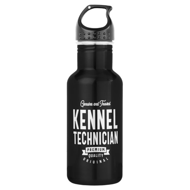 Kennel Technician Job Title Gift Stainless Steel Water Bottle (Front)