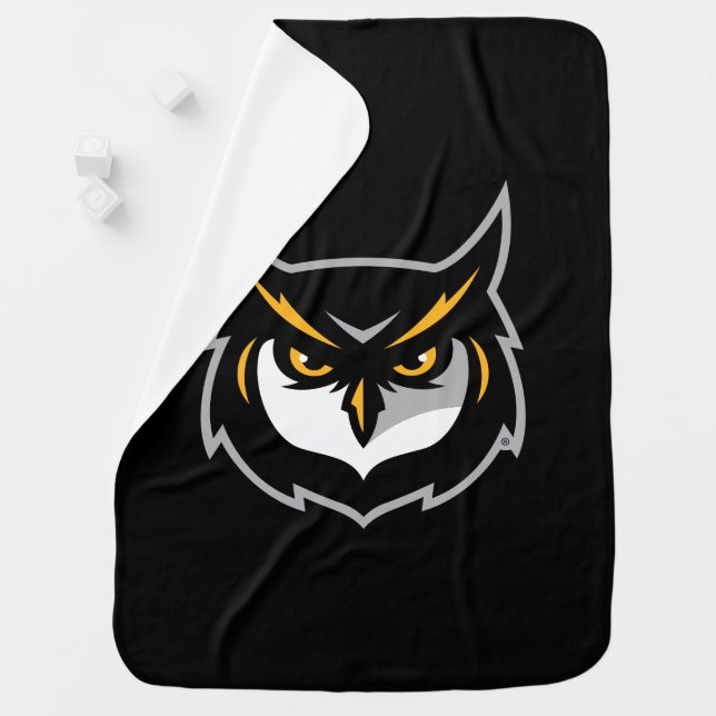 Kennesaw Owl Logo Baby Blanket (In Situ)