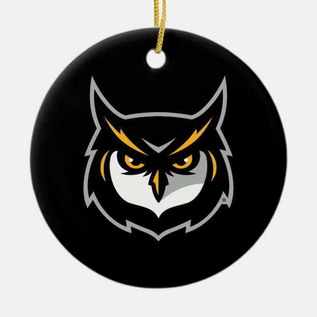 Kennesaw Owl Logo Ceramic Ornament (Front)