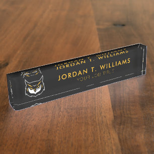 Kennesaw Owl Logo Desk Name Plate