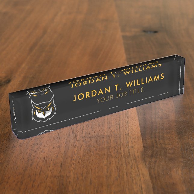 Kennesaw Owl Logo Desk Name Plate (Side)