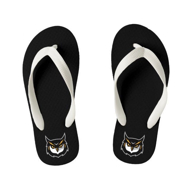 Kennesaw Owl Logo Kid's Flip Flops (Footbed)