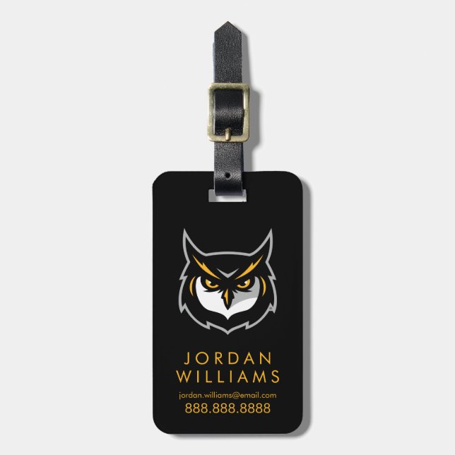 Kennesaw Owl Logo Luggage Tag (Front Vertical)