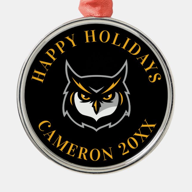 Kennesaw Owl Logo Metal Ornament (Front)
