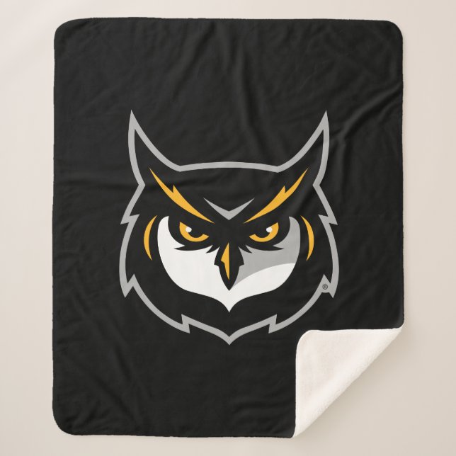 Kennesaw Owl Logo Sherpa Blanket (Front)