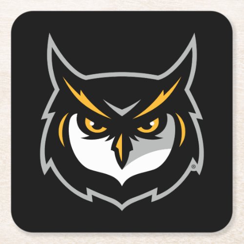 Kennesaw Owl Logo Square Paper Coaster