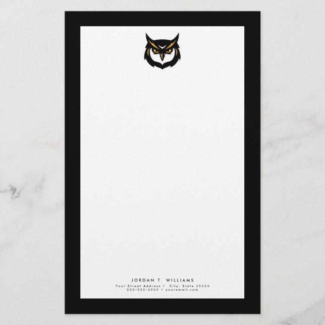 Kennesaw Owl Logo Stationery (Front)