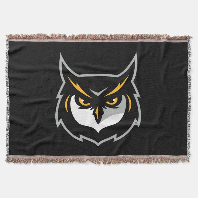 Kennesaw Owl Logo Throw Blanket (Front)
