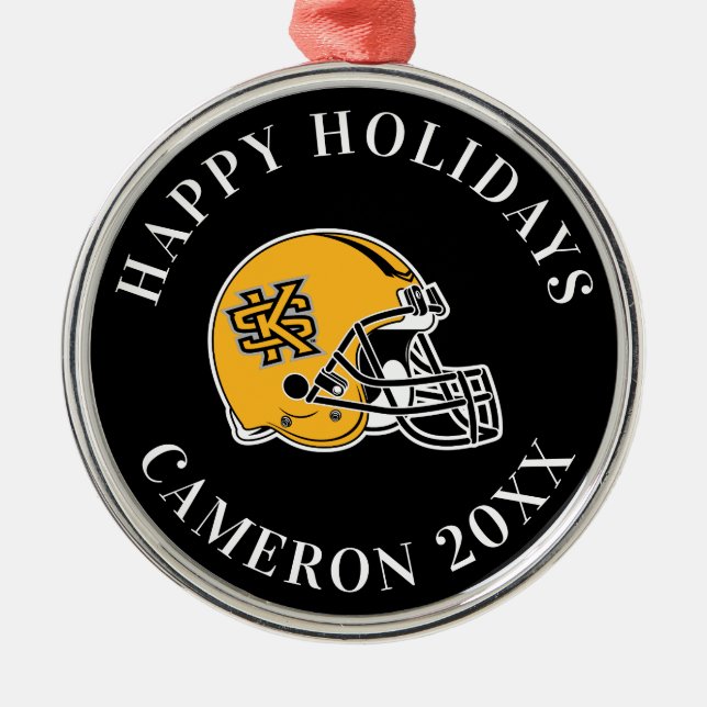 Kennesaw State Helmet Mark Metal Ornament (Front)