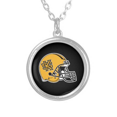 Kennesaw State Helmet Mark Silver Plated Necklace