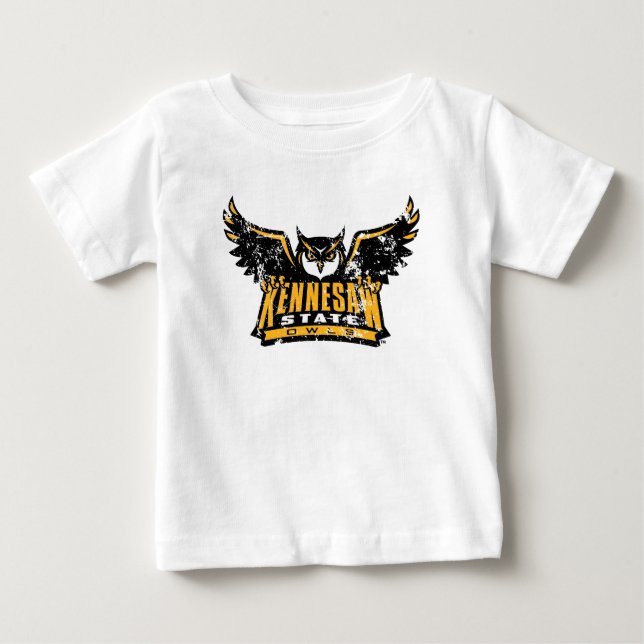Kennesaw State Owls Distressed Baby T-Shirt (Front)