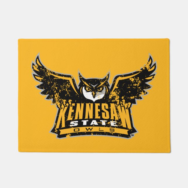 Kennesaw State Owls Distressed Doormat (Front)