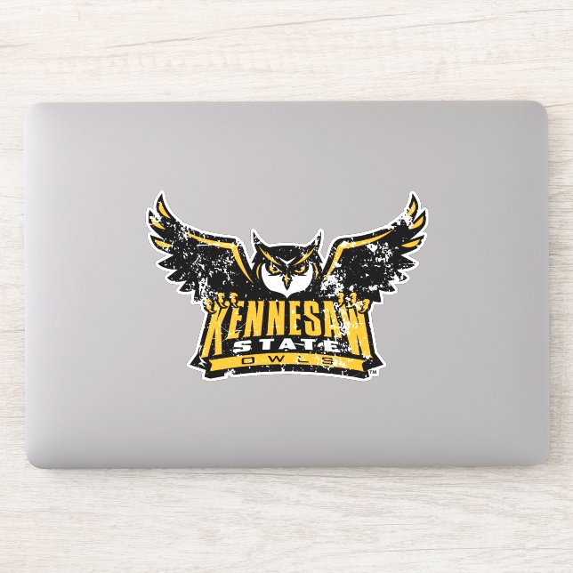 Kennesaw State Owls Distressed Sticker (Computer)