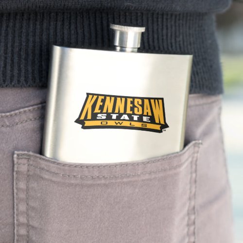 Kennesaw State Owls Word Mark Flask