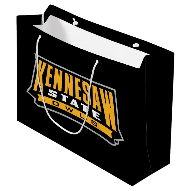 Kennesaw State Owls Word Mark Large Gift Bag (Front Angled)