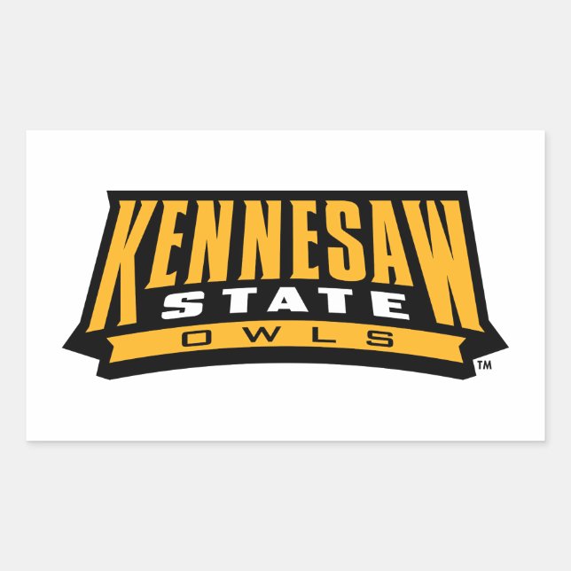 Kennesaw State Owls Word Mark Rectangular Sticker (Front)