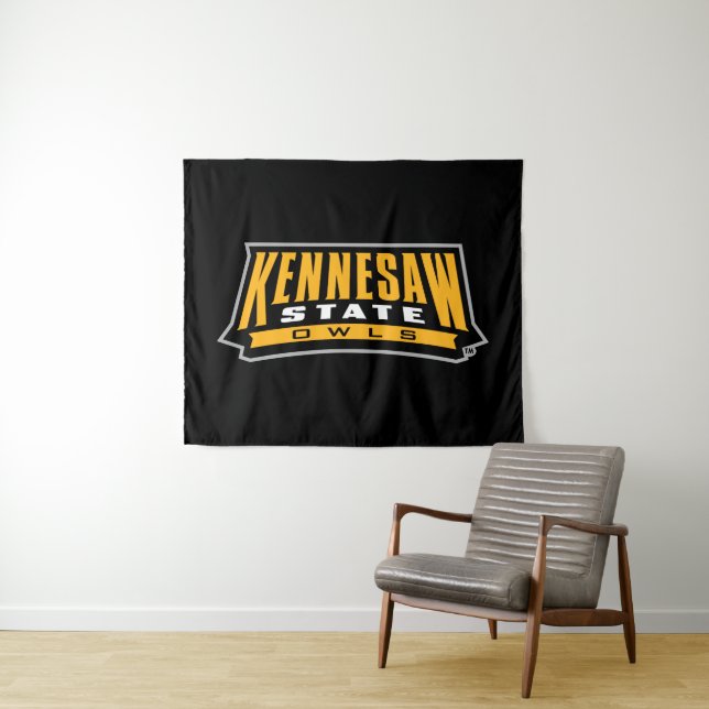 Kennesaw State Owls Word Mark Tapestry (In Situ (Horizontal))