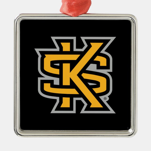 Kennesaw State Primary Mark Metal Ornament (Front)