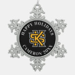 Kennesaw State Primary Mark Snowflake Pewter Christmas Ornament at Zazzle