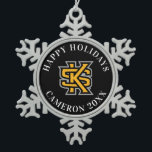Kennesaw State Primary Mark Snowflake Pewter Christmas Ornament<br><div class="desc">Check out these Kennesaw State designs! Show off your KSU pride with these new University products. These make the perfect gifts for the KSU Owls student,  alumni,  family,  friend or fan in your life. All of these Zazzle products are customizable with your name,  class year,  or club. Go Owls!</div>