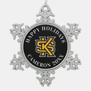 Kennesaw State Primary Mark Snowflake Pewter Christmas Ornament