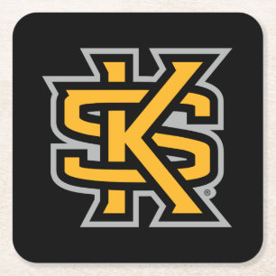 Kennesaw State Primary Mark Square Paper Coaster