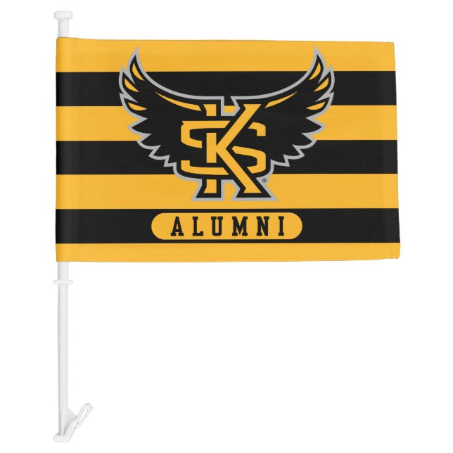 Kennesaw State University Alumni Stripes Car Flag (Front)