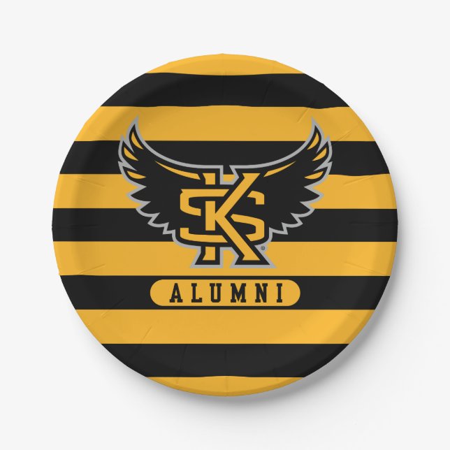 Kennesaw State University Alumni Stripes Paper Plates (Front)