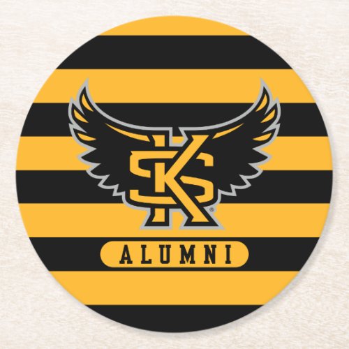 Kennesaw State University Alumni Stripes Round Paper Coaster