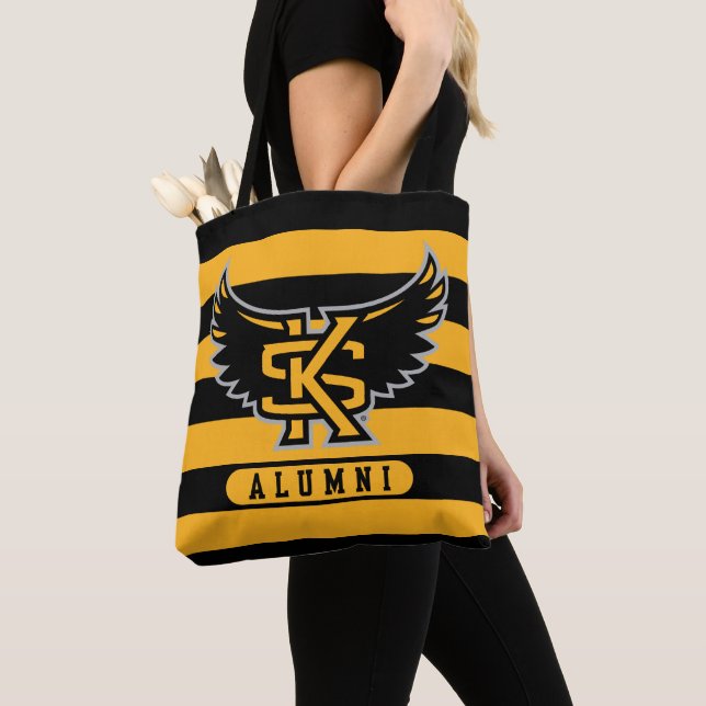 Kennesaw State University Alumni Stripes Tote Bag (Close Up)