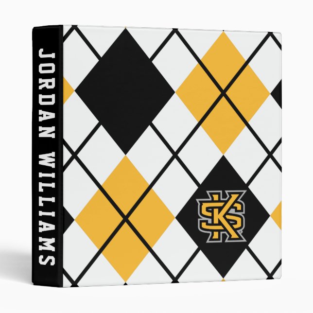 Kennesaw State University Argyle Pattern 3 Ring Binder (Front/Spine)