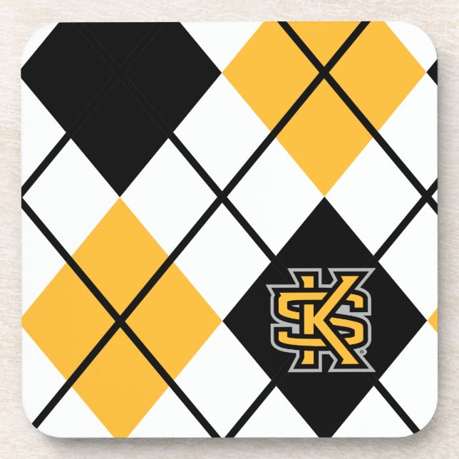 Kennesaw State University Argyle Pattern Beverage Coaster (Front)