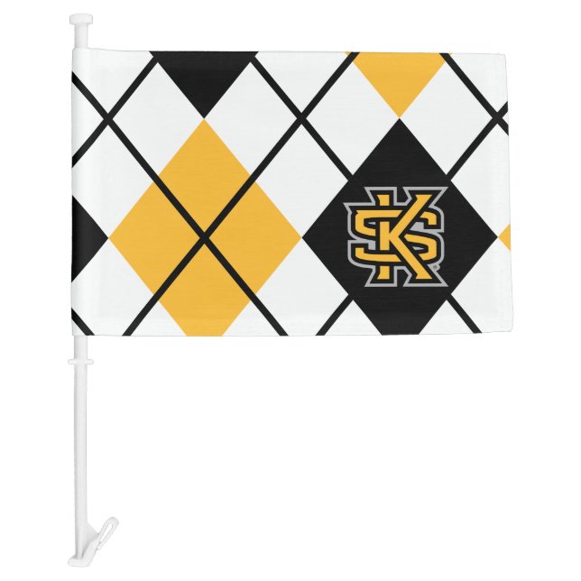 Kennesaw State University Argyle Pattern Car Flag (Front)