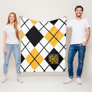 Kennesaw State University Argyle Pattern Fleece Blanket