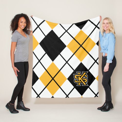 Kennesaw State University Argyle Pattern Fleece Blanket